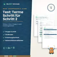 Vorschau - Test - Test: Terme Schritt für Schritt 2 (G-Kurs) – Gruppe A und B mit Erwartungshorizont und Notenschlüssel - Deckblatt