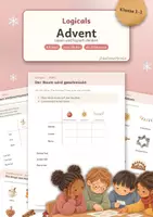 Vorschau - Arbeitsblätter - Logicals Advent | Lesen und Verstehen | 8 Rätsel in zwei Stufen | Klasse 1-3 | mit Bildkarten und Lösungen | Winter - Deckblatt