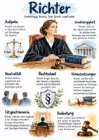 Vorschau - Arbeitsblätter - Lernposter + AB mit Fragen zum Thema "Richter" + Lösungsblatt - Deckblatt