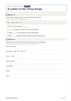 Vista previa - Hojas de trabajo - Reyes Magos – Carta en inglés gratis 1º ESO - página 2