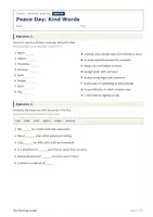 Vista previa - Hojas de trabajo - Día de la Paz – Ficha gratis de inglés 1º ESO - página 1