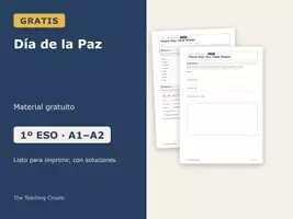 Vista previa - Hojas de trabajo - Día de la Paz – Ficha gratis de inglés 1º ESO - Portada