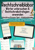 Vorschau - Arbeitsblätter - Rechtschreib-Labor – Wörter untersuchen & Rechtschreibstrategien anwenden - Interaktives Lernspiel - Deckblatt