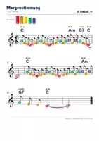 Vorschau - Stundenentwürfe - Morgenstimmung (Grieg) – Boomwhacker Noten farbig + Unterrichtsentwurf - Seite 1