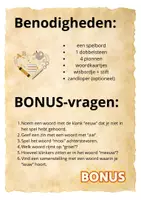 Voorbeeld - Woorden met eeuw, ieuw, uw, aai, ooi en oei: Safari spel - Pagina 1