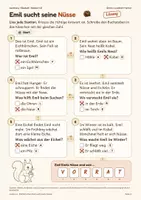 Vorschau - Arbeitsblätter - Herbst-Lesespur GRATIS: Eichhörnchen Emil sucht seine Nüsse – Lesen & Lösungswort | Deutsch Kl. 1–2 - Seite 3