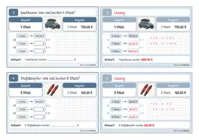 Vorschau - Fördermaterial/Inklusion - Lernkarten Dreisatz: Auto & Werkstatt - Seite 3