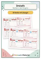 Vorschau - Fördermaterial/Inklusion - Lernkarten Dreisatz: Drogerie - Deckblatt