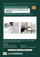 Vorschau - Unterrichtsreihen - Ausbildungsvertrag Reihenplanung WiSo - Deckblatt