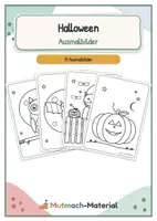 Vorschau - Mal- und Bastelvorlagen - Halloween Ausmalbilder Grundschule - Deckblatt