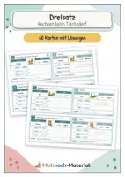 Vorschau - Fördermaterial/Inklusion - Lernkarten Dreisatz: Tierbedarf - Deckblatt