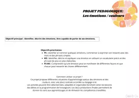 Aperçu - Préparation de séquence / Séquence complète - Odd & Co Projet pédagogique émotions-couleurs - Page 1