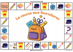 Aperçu - Jeux - Jeu plateau rentrée - La course aux fournitures 🎒 - Page de couverture