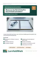Vorschau - Stundenentwürfe - Ausbildungsnachweis führen WiSo (Std 8) - Deckblatt