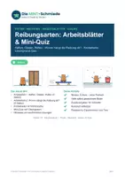 Vorschau - Arbeitsblätter - Reibungsarten (G-Kurs): 2 Arbeitsblätter, Knobelseite und Mini-Quiz mit Lösungswort - Seite 1