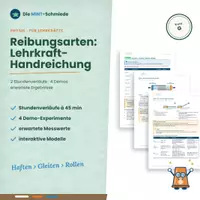 Vorschau - Stundenentwürfe - Reibungsarten (G-Kurs): Lehrkraft-Handreichung mit 2 Stundenverläufen, 4 Demos und erwarteten Ergebnissen - Deckblatt