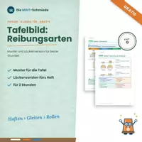 Vorschau - Präsentationen/Tafelbilder - GRATIS: Tafelbild Reibungsarten (G-Kurs) – Muster und Lückenversion für 2 Stunden - Deckblatt