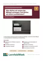 Vorschau - Stundenentwürfe - Mängelrechte Nacherfüllung WiSo (Std 4) - Deckblatt