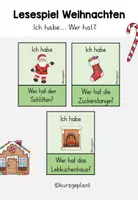 Vorschau - Spiele - Lesespiel Weihnachten - Ich habe... Wer hat? - Deckblatt
