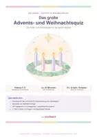 Vorschau - Arbeitsblätter - Advents-und-Weihnachtsquiz_Religion_Klasse 3-6 - Deckblatt
