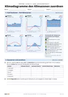 Vorschau - Arbeitsblätter - Klimadiagramme zuordnen | Klasse 7/8 | Gratis-Arbeitsblatt + Lösung - Seite 1