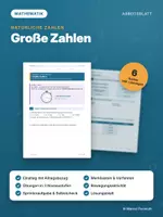 Vorschau - Arbeitsblätter - GROßE ZAHLEN – differenziert mit Lösungen - Deckblatt