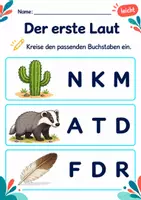 Vorschau - Arbeitsblätter - Anlaute hören Klasse 1 – Natur entdecken | Deutsch Klasse 1 | 10 Arbeitsblätter als PDF - Seite 2