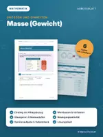 Vorschau - Arbeitsblätter - MASSE (GEWICHT) – differenziert mit Lösungen - Deckblatt