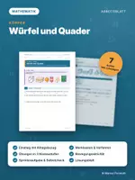 Vorschau - Arbeitsblätter - WÜRFEL UND QUADER – differenziert mit Lösungen - Deckblatt