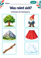 Vorschau - Arbeitsblätter - Reime finden Klasse 1 – Natur entdecken | Deutsch Klasse 1 | 10 Arbeitsblätter als PDF - Seite 1