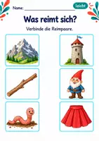 Vorschau - Arbeitsblätter - Reime finden Klasse 1 – Natur entdecken | Deutsch Klasse 1 | 10 Arbeitsblätter als PDF - Seite 2