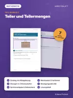 Vorschau - Arbeitsblätter - TEILER UND TEILERMENGEN – differenziert mit Lösungen - Deckblatt