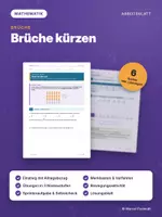 Vorschau - Arbeitsblätter - KÜRZEN VON BRÜCHEN – differenziert mit Lösungen - Deckblatt
