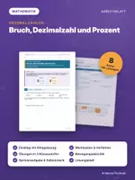 Vorschau - Arbeitsblätter - ANTEILE DARSTELLEN ALS BRÜCHE, DEZIMALZAHLEN UND PROZENTZAHL – differenziert mit Lösungen - Deckblatt