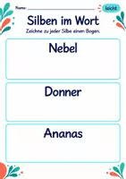 Vorschau - Arbeitsblätter - Silbenbögen zeichnen Klasse 1 – Natur entdecken | Deutsch Klasse 1 | 10 Arbeitsblätter als PDF - Seite 2