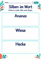 Vorschau - Arbeitsblätter - Silbenbögen zeichnen Klasse 1 – Natur entdecken | Deutsch Klasse 1 | 10 Arbeitsblätter als PDF - Seite 3