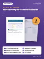 Vorschau - Arbeitsblätter - BRÜCHE MULTIPLIZIEREN UND DIVIDIEREN – differenziert mit Lösungen - Deckblatt