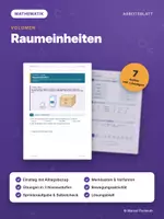 Vorschau - Arbeitsblätter - RAUMEINHEITEN– differenziert mit Lösungen - Deckblatt