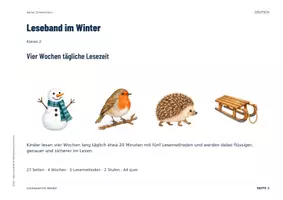 Vorschau - Unterrichtsreihen - Leseband Winter Klasse 2 | 4 Wochen tägliche Lesezeit | Tandemlesen, Blitzlesen, Theaterlesen - Seite 1