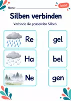 Vorschau - Arbeitsblätter - Silben verbinden Klasse 1 – Natur entdecken | Deutsch Klasse 1 | 10 Arbeitsblätter als PDF - Seite 1