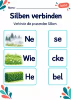 Vorschau - Arbeitsblätter - Silben verbinden Klasse 1 – Natur entdecken | Deutsch Klasse 1 | 10 Arbeitsblätter als PDF - Seite 2