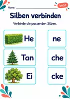 Vorschau - Arbeitsblätter - Silben verbinden Klasse 1 – Natur entdecken | Deutsch Klasse 1 | 10 Arbeitsblätter als PDF - Seite 3