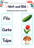 Vorschau - Arbeitsblätter - Wörter und Bilder verbinden Klasse 1 – Natur entdecken | Deutsch Klasse 1 | 10 Arbeitsblätter als PDF - Seite 2