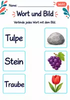 Vorschau - Arbeitsblätter - Wörter und Bilder verbinden Klasse 1 – Natur entdecken | Deutsch Klasse 1 | 10 Arbeitsblätter als PDF - Seite 3