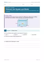 Vorschau - Arbeitsblätter - VOLUMEN QUADER UND WÜRFEL – differenziert mit Lösungen - Seite 1