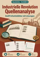 Vorschau - Arbeitsblätter - Industrielle Revolution, Quellenanalyse, Klasse 8 - Deckblatt