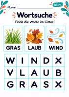 Vorschau - Arbeitsblätter - Wörter im Suchsel finden Klasse 1 – Natur entdecken | Deutsch Klasse 1 | 10 Arbeitsblätter als PDF - Seite 3