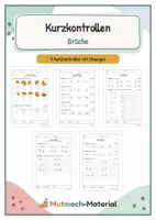 Vorschau - Arbeitsblätter - Kurzkontrollen Brüche & Bruchrechnung - Deckblatt