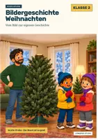 Vorschau - Arbeitsblätter - Bildergeschichte Weihnachten Klasse 2 kostenlos: Der Baum ist zu groß (Probe) - Deckblatt