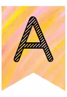 Vorschau - Poster - Wimpelkette Orange Fade Style (ABC + Zahlen) - Seite 1